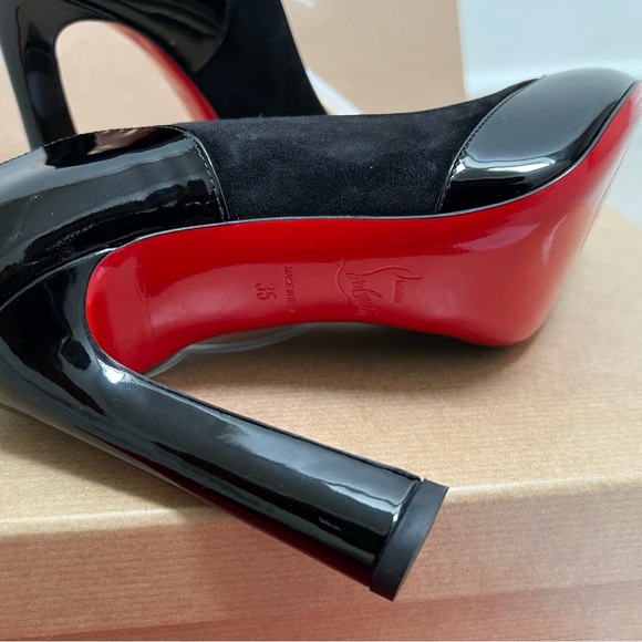 Christian Louboutin Black Maud 100 Patent & Suede Pumps Size 35 Brand New in Box - Picture 7 of 13